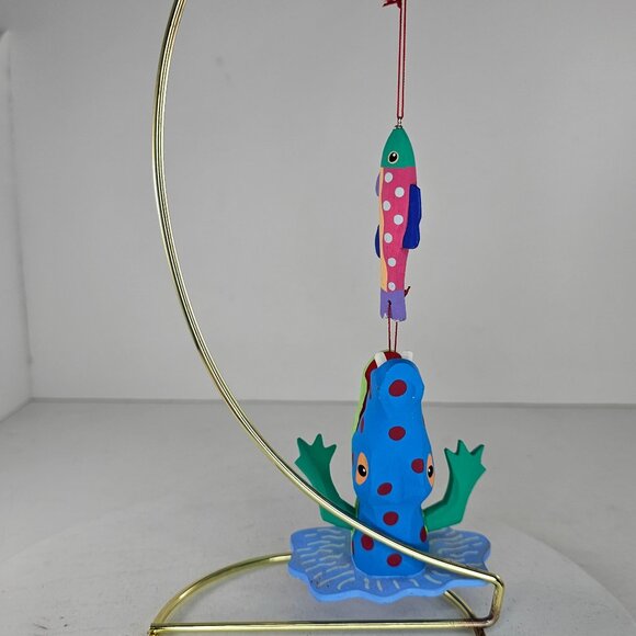 Handcrafted Wooden Fish & Alligator Ornament Christmas Decor - Picture 4 of 9